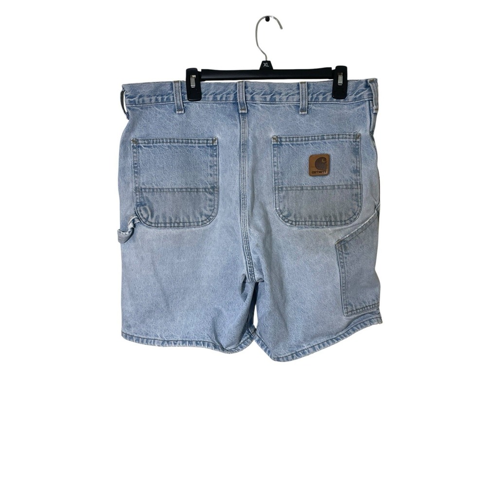 Vintage 90s Carhartt Size 38 B29STW Denim carpenter Shorts Jorts Distressed Work